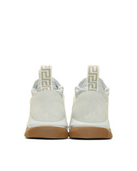 Versace White Cross Chainer Sneakers