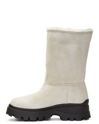 Miu Miu White Eco Fur Boots