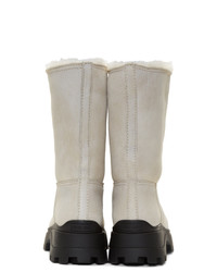 Miu Miu White Eco Fur Boots