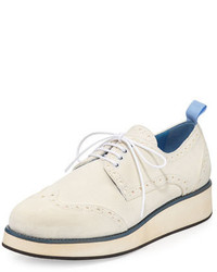 White Suede Oxford Shoes