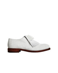 White Suede Oxford Shoes