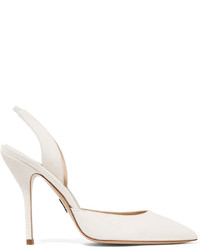 Paul Andrew Passion Suede Slingback Pumps Ivory