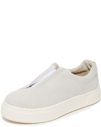 White Suede Slip-on Sneakers