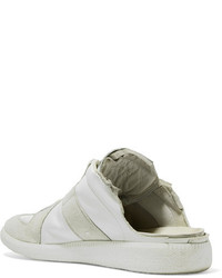 Maison Margiela Leather And Suede Slip On Sneakers White