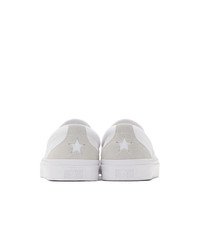 Converse White Suede One Star Cc Slip On Sneakers