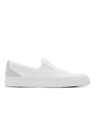 Converse White Suede One Star Cc Slip On Sneakers