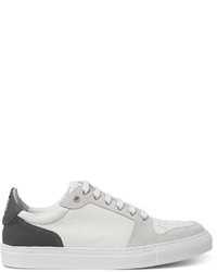 Ami Grained Leather And Suede Sneakers