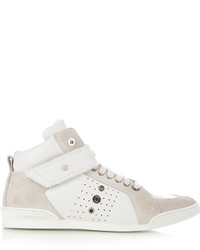 Jimmy Choo Lewis High Top Leather And Suede Trainers