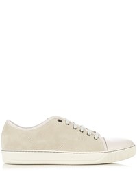Lanvin Low Top Suede And Leather Trainers