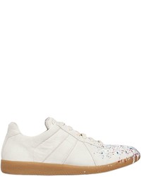 Maison Margiela Drip Painted Stone Washed Suede Sneakers