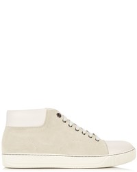 Lanvin Mid Top Suede And Leather Trainers