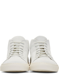 Common Projects Off White Suede New Court Mid Top Sneakers