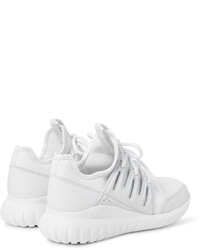 adidas Originals Tubular Radial Leather And Suede Trimmed Neoprene Sneakers