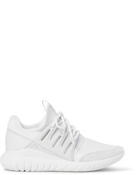 adidas Originals Tubular Radial Leather And Suede Trimmed Neoprene Sneakers