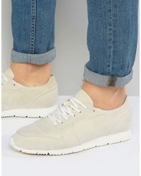 Asos Retro Sneakers In Relaxed Off White Faux Suede
