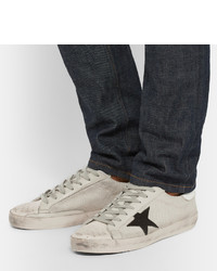 Golden Goose Deluxe Brand Superstar Distressed Mesh Leather And Suede Sneakers
