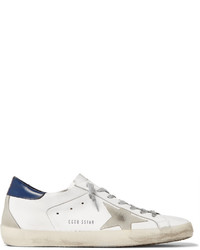 Golden Goose Deluxe Brand Superstar Distressed Suede Trimmed Leather Sneakers