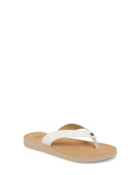 White Suede Thong Sandals