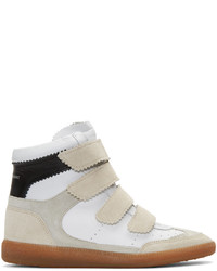 Isabel Marant Off White Suede Bilsy Wedge Sneakers