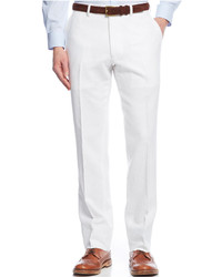 Perry Ellis Portfolio White Solid Linen Blend Slim Fit Suit
