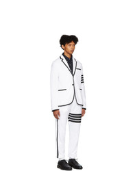 Thom Browne White Classic Loopback 4 Bar Suit