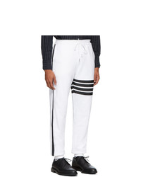 Thom Browne White Classic Loopback 4 Bar Suit