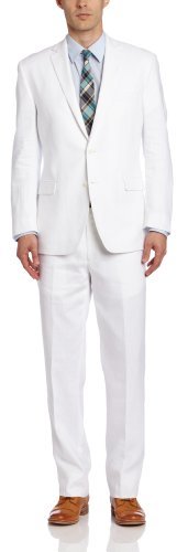 Calvin Klein White Linen Slim Fit Suit, $650  | Lookastic