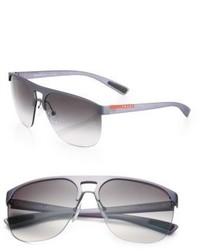 Prada Linea Rossa 34mm Metal Rectangle Sunglasses