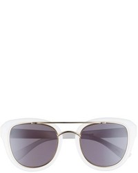 50mm Brow Bar Cat Eye Sunglasses White