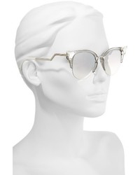 Fendi 52mm Crystal Tip Cat Eye Sunglasses Crystal Palladium