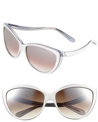 Alexander McQueen 61mm Two Tone Cat Eye Sunglasses