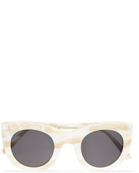 Illesteva Boca Cat Eye Marble Acetate Sunglasses Cream