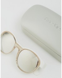 Calvin Klein Ck Platinum Round Sunglasses White