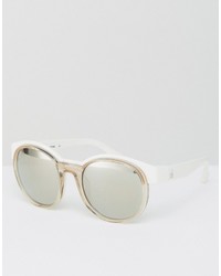 Calvin Klein Ck Platinum Round Sunglasses White