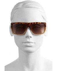 Electric Black Top 60mm Flat Top Sunglasses Matte White Grey Gold