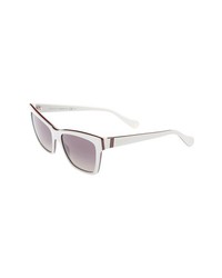 Gucci 50mm Retro Sunglasses White Red Grey One Size