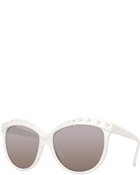 Italia Independent I Lux Glossy Cat Eye Sunglasses White