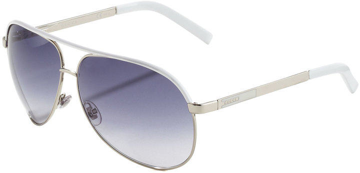 gucci aviator sunglasses white