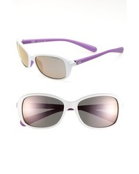 Nike Poise 57mm Sunglasses White Purple One Size