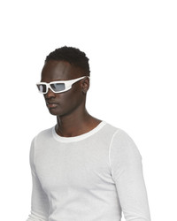 Rick Owens Off White And Silver Rick Sunglasses