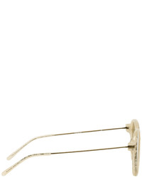 Dries Van Noten Off White Linda Farrow Edition 134 Aviator Sunglasses