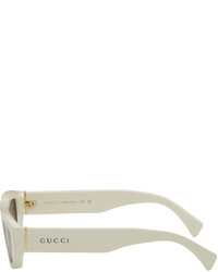 Gucci Off White Rectangular Sunglasses