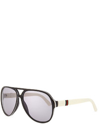 Gucci Plastic Aviator Sunglasses Blackwhite