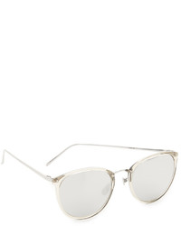 Linda Farrow Luxe Round Mirrored Sunglasses