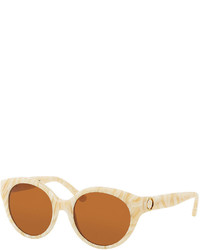 Tory Burch Rounded Logo Temple Plastic Sunglasses