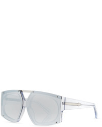 Karen Walker Salvador Oversized Mirrored Wrap Sunglasses White