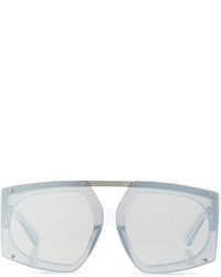 Karen Walker Salvador Oversized Mirrored Wrap Sunglasses White