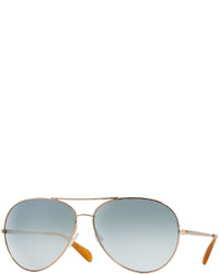 Oliver Peoples Sayer Oversized Mirrored Aviator Sunglasses