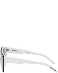 Balenciaga Silver White Ski Cat Sunglasses