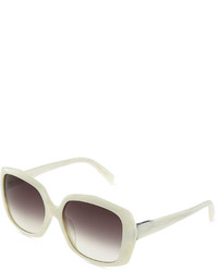 Jil Sander Square Acetate Sunglasses White Pearl
